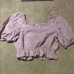 Elegant Mauve Puff Sleeve Top